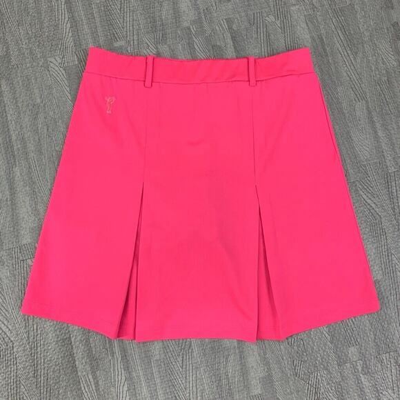 Golfino Skort Womens 4 Neon Pink Inner Lined UV Protection Pleated Stretch Waist - Picture 2 of 12